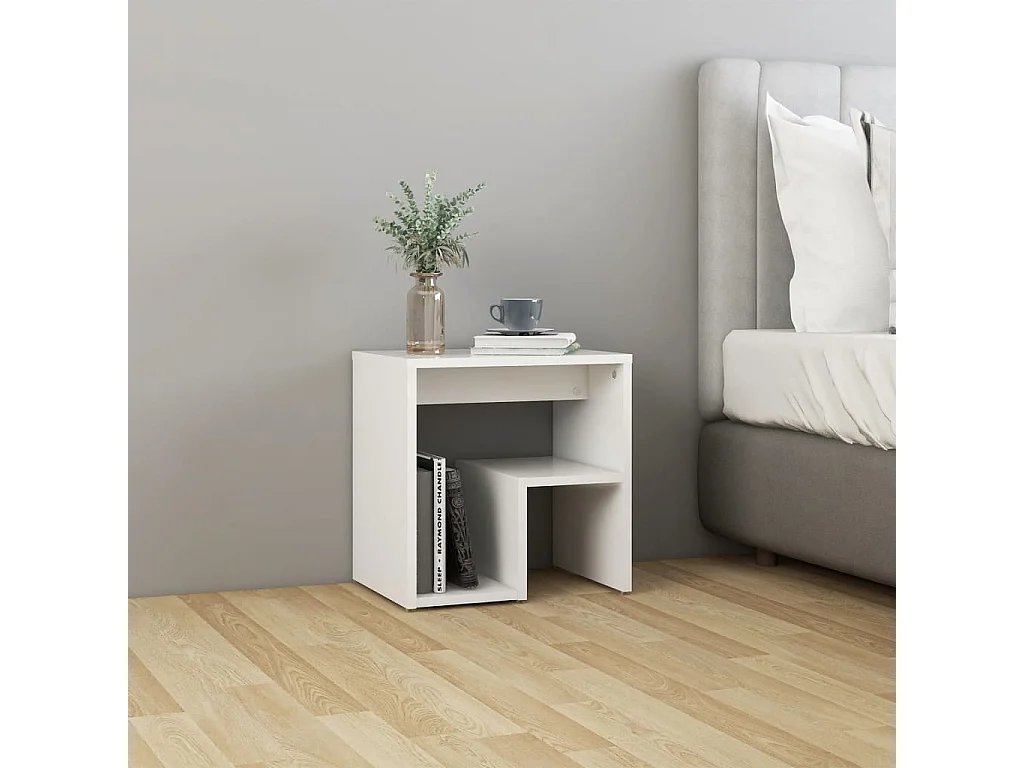 Table de chevet Blanc 40x30x40 cm Aggloméré