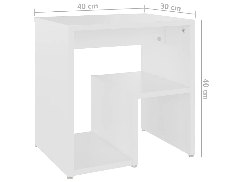 Table de chevet Blanc 40x30x40 cm Aggloméré
