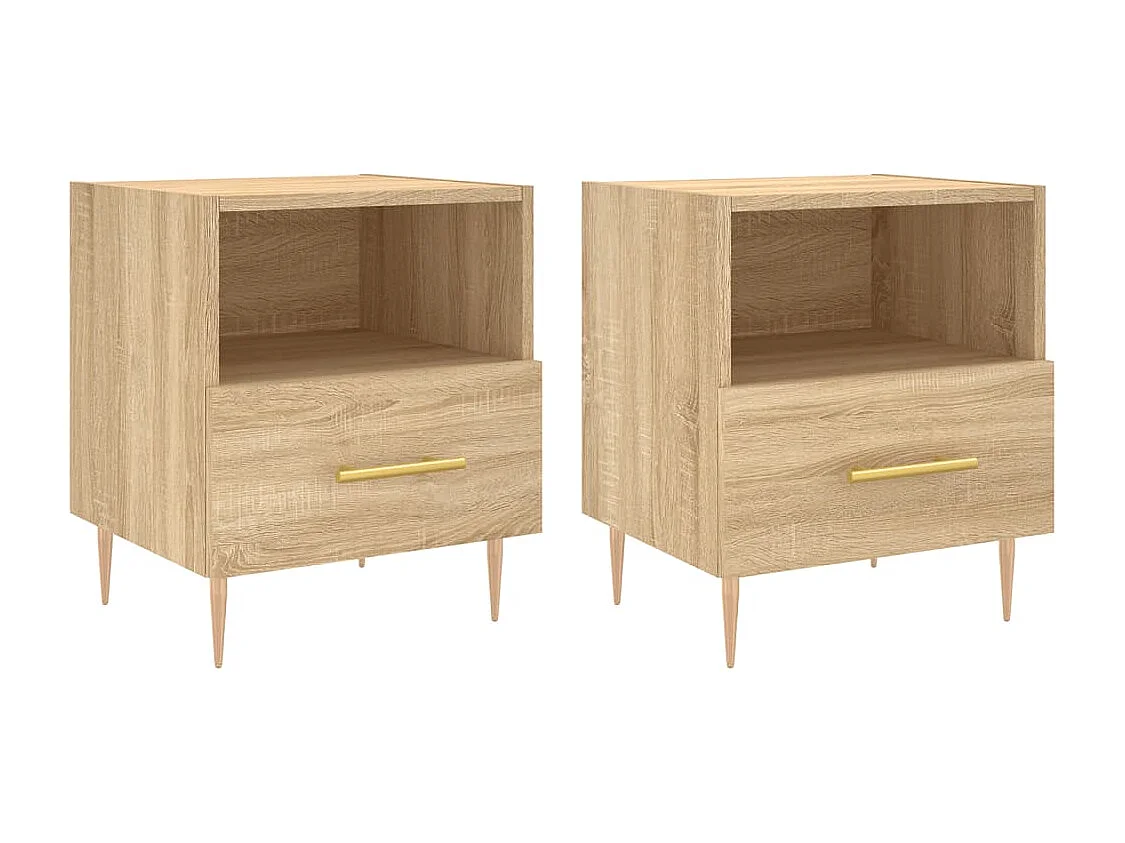 Nachttische 2 Stk. Sonoma-Eiche 40x35x47,5 cm Holzwerkstoff