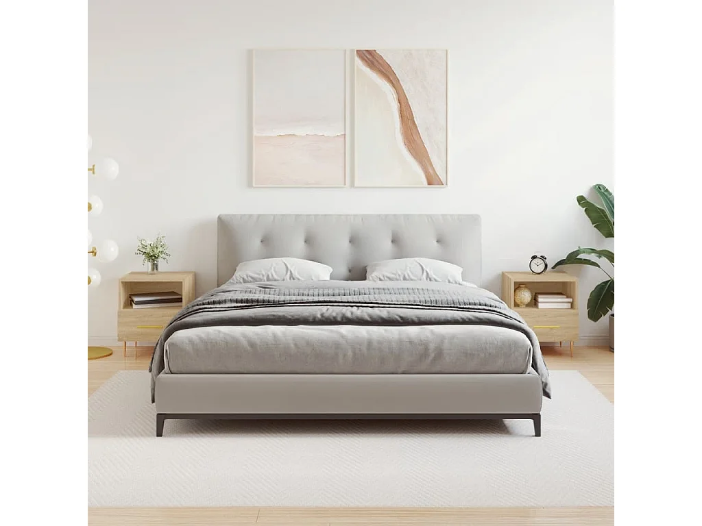 Comodini 2 pz Rovere Sonoma 40x35x47,5 cm in Legno Multistrato