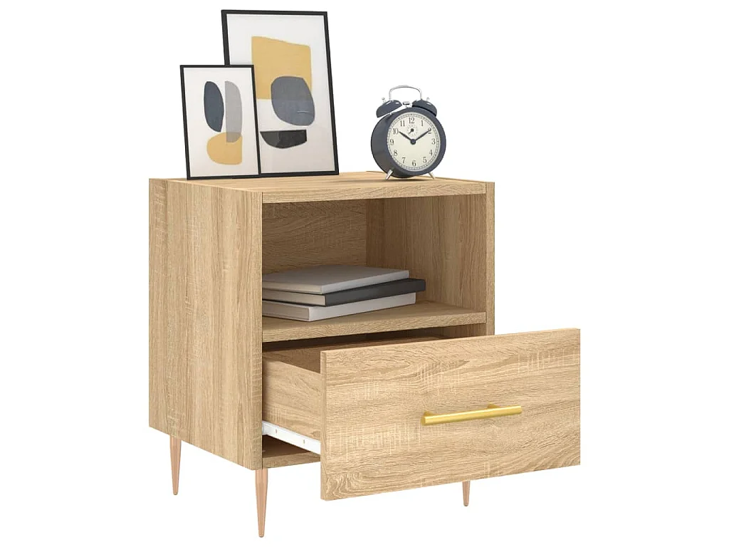Comodini 2 pz Rovere Sonoma 40x35x47,5 cm in Legno Multistrato