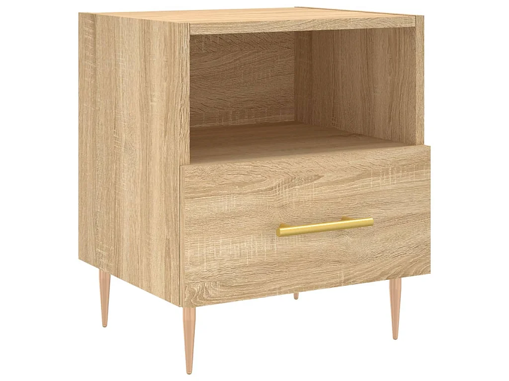 Comodini 2 pz Rovere Sonoma 40x35x47,5 cm in Legno Multistrato