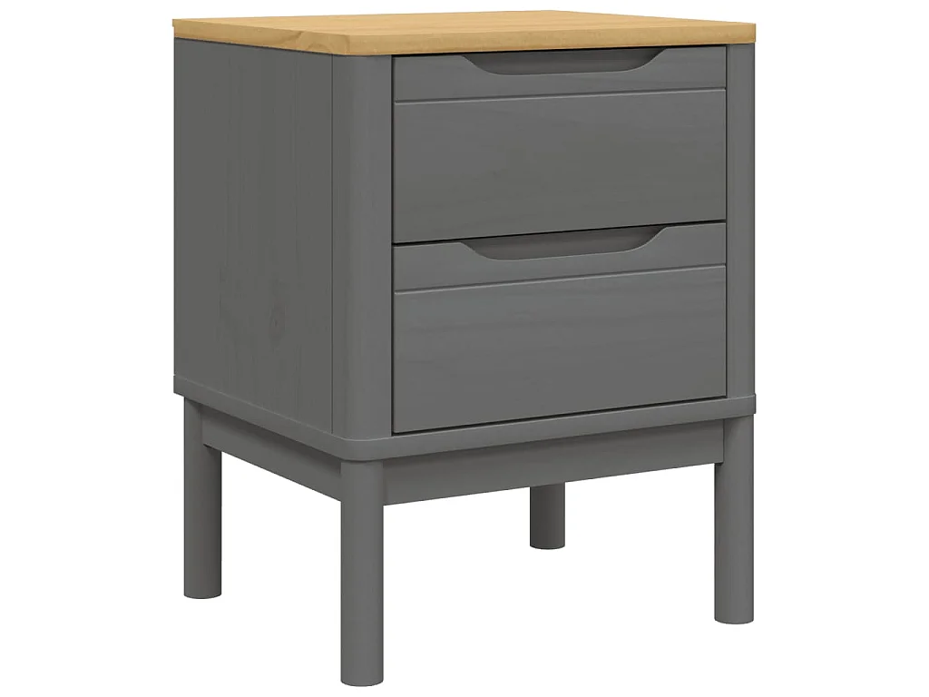 Nachtkastje FLORO 45x39x57 cm massief grenenhout grijs