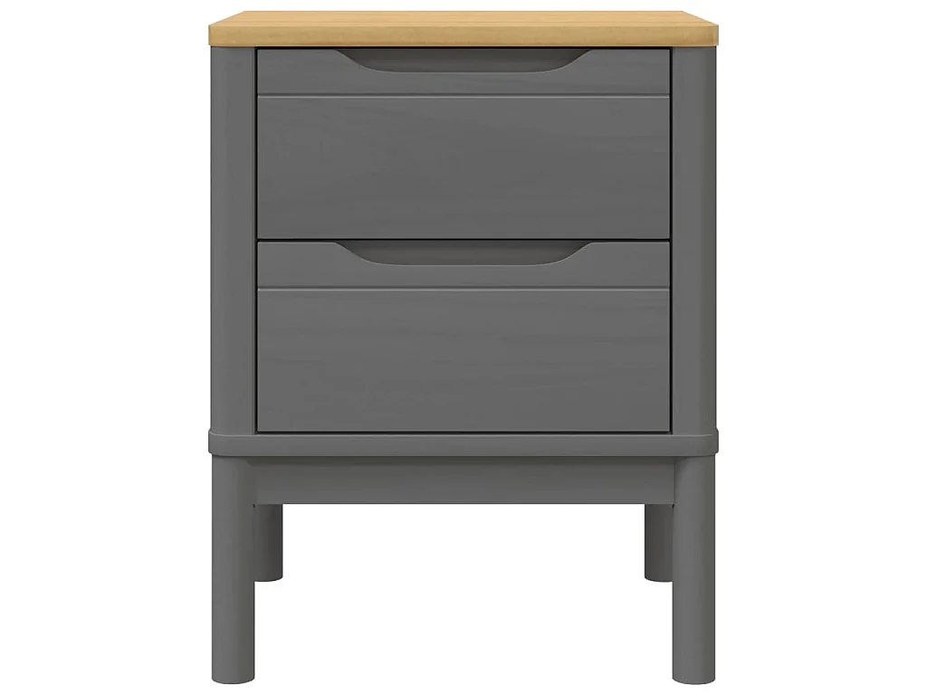 Nachtkastje FLORO 45x39x57 cm massief grenenhout grijs