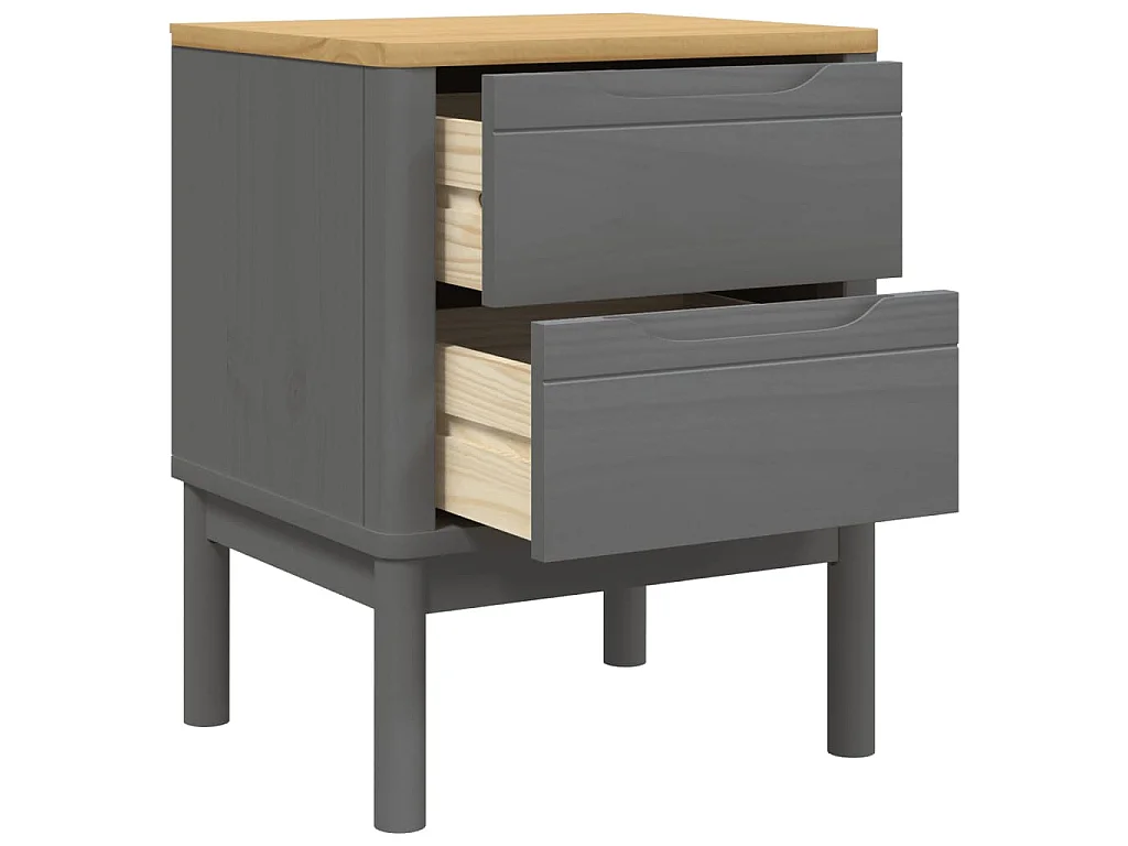 Nachtkastje FLORO 45x39x57 cm massief grenenhout grijs