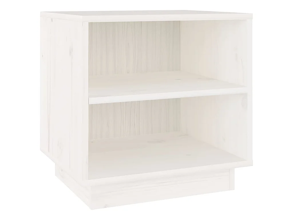 Comodino Bianco 40x34x40 cm in Legno Massello di Pino