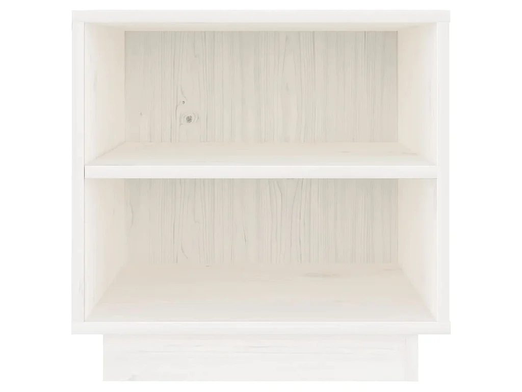 Comodino Bianco 40x34x40 cm in Legno Massello di Pino