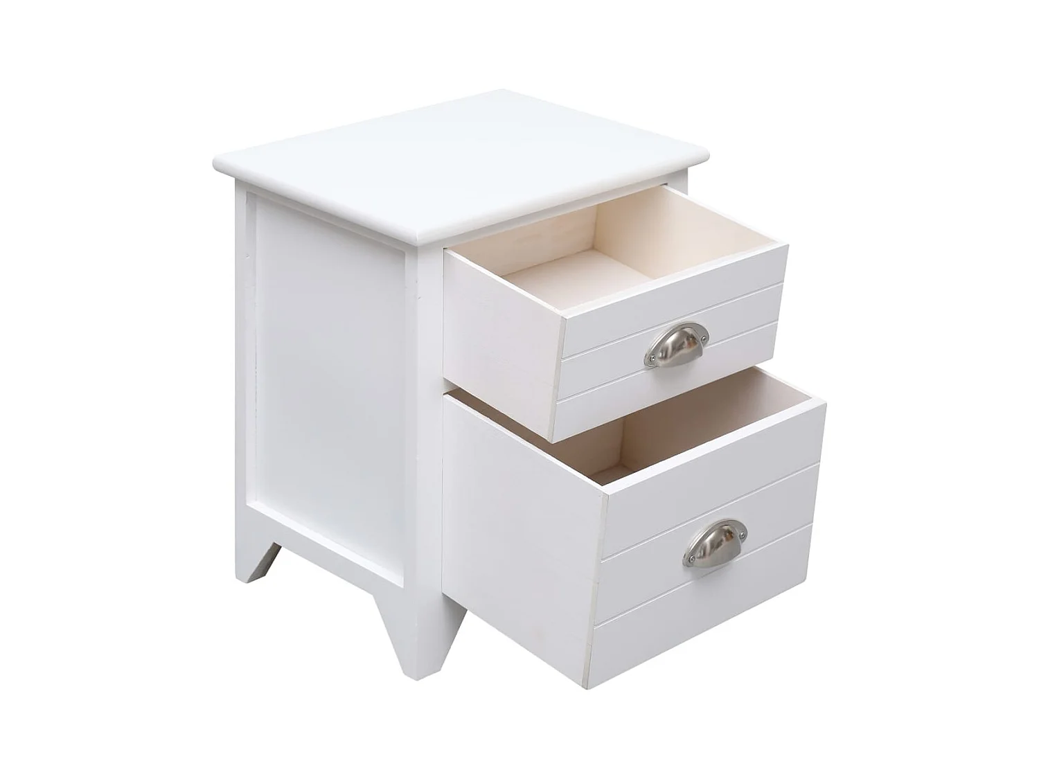 Table de chevet 2 pcs avec 2 tiroirs Blanc