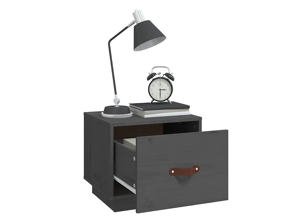 Table de chevet Gris 40x34x35 cm Bois de pin solide