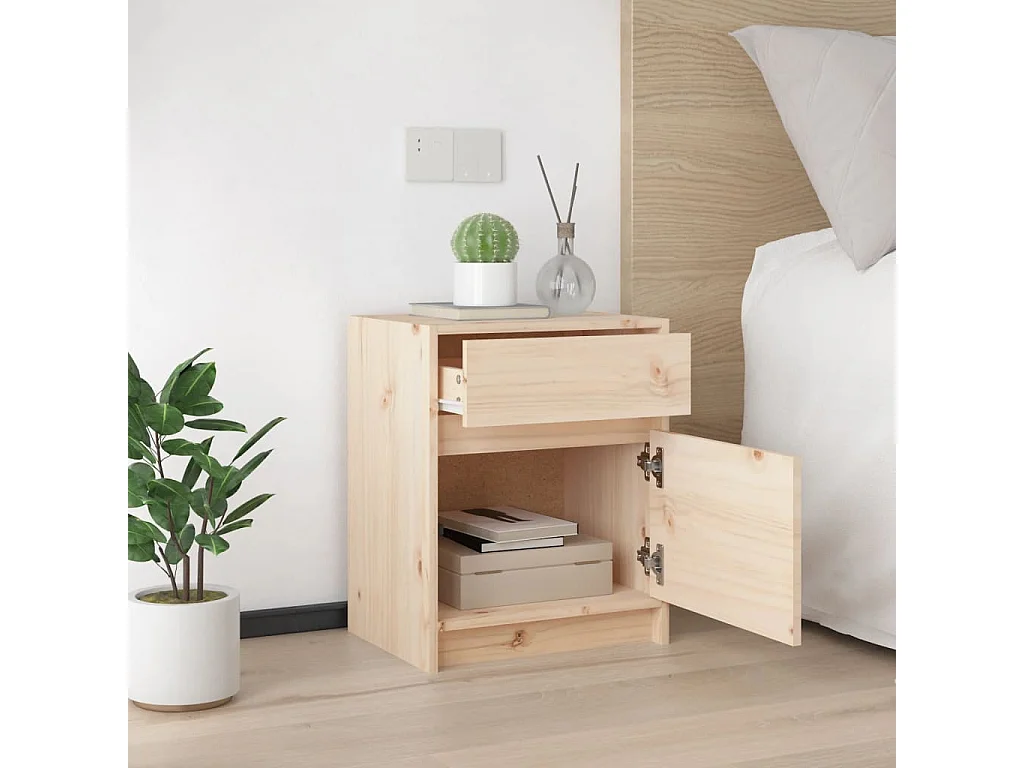 Tables de chevet 2 pcs 40x31x50 cm bois de pin massif
