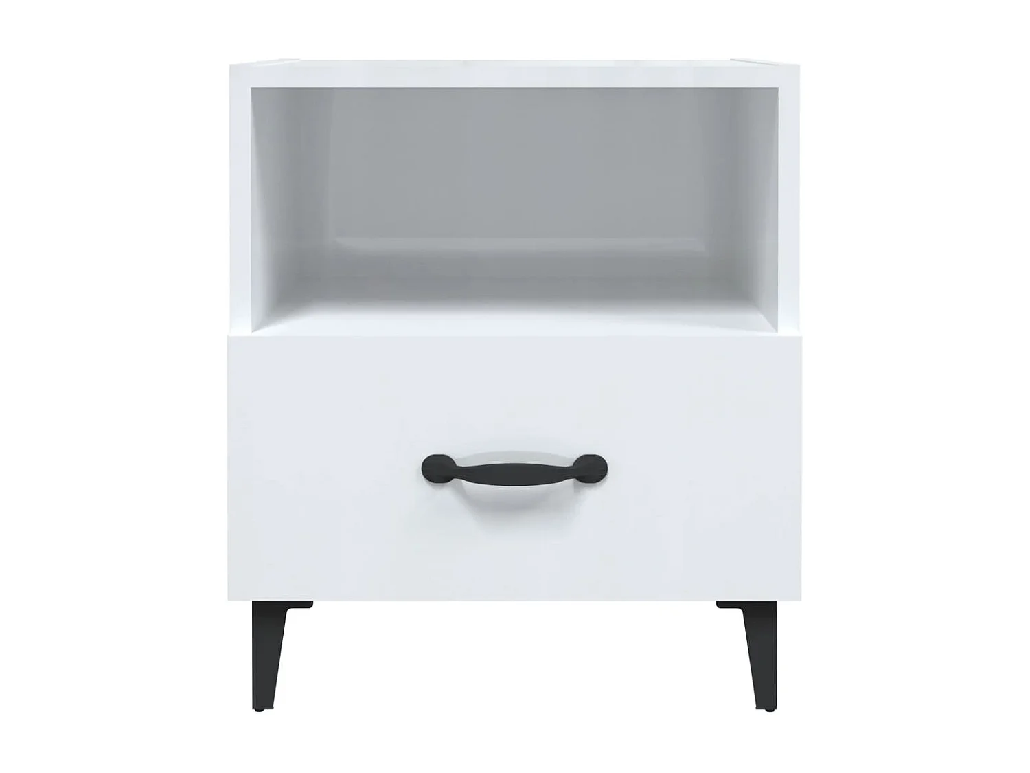 Tables de chevet 2 pcs Blanc brillant Bois d'ingénierie