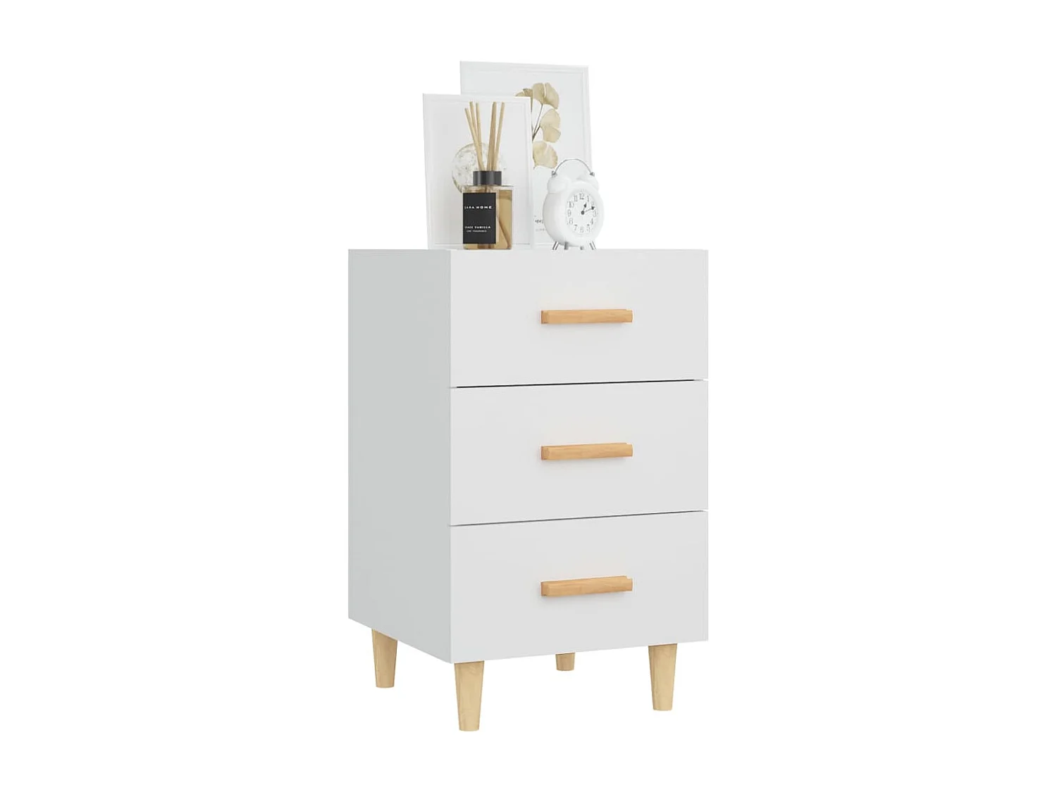 Mesa de cabeceira 40x40x66 cm derivados de madeira branco