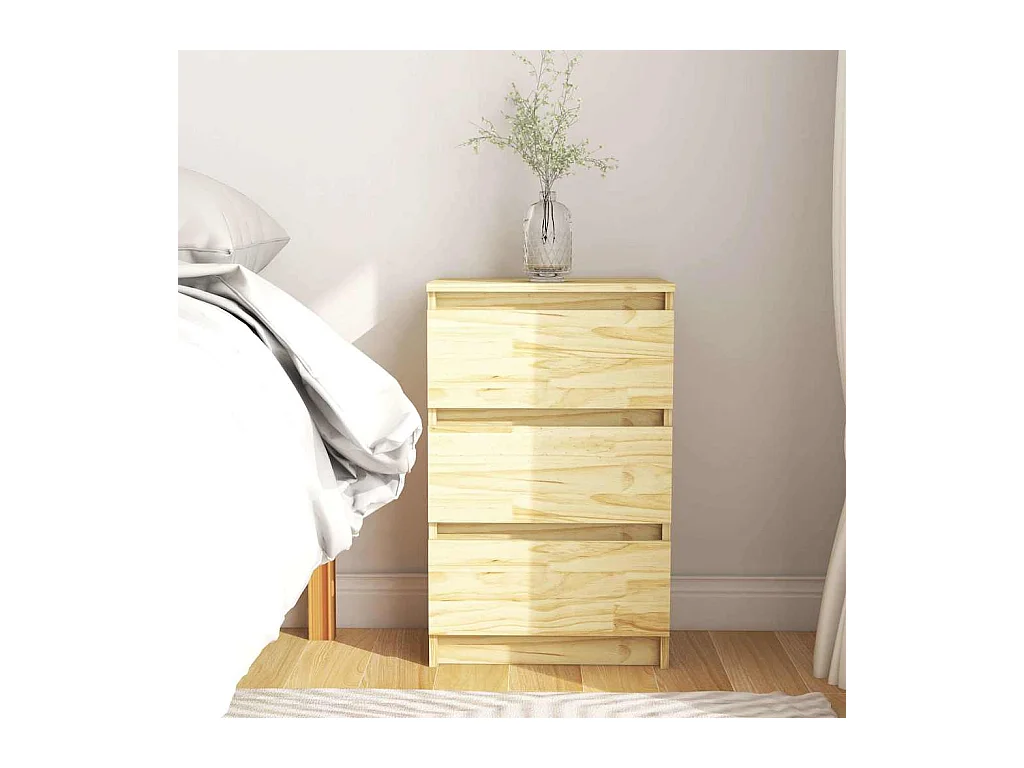 Nachtschrank 40x29,5x64 cm Massivholz Kiefer