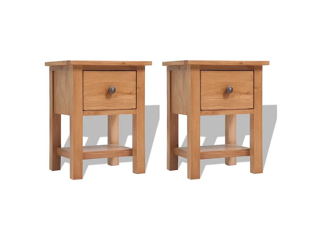 Tables de chevet 2 pcs 36x30x47 cm bois de chêne massif