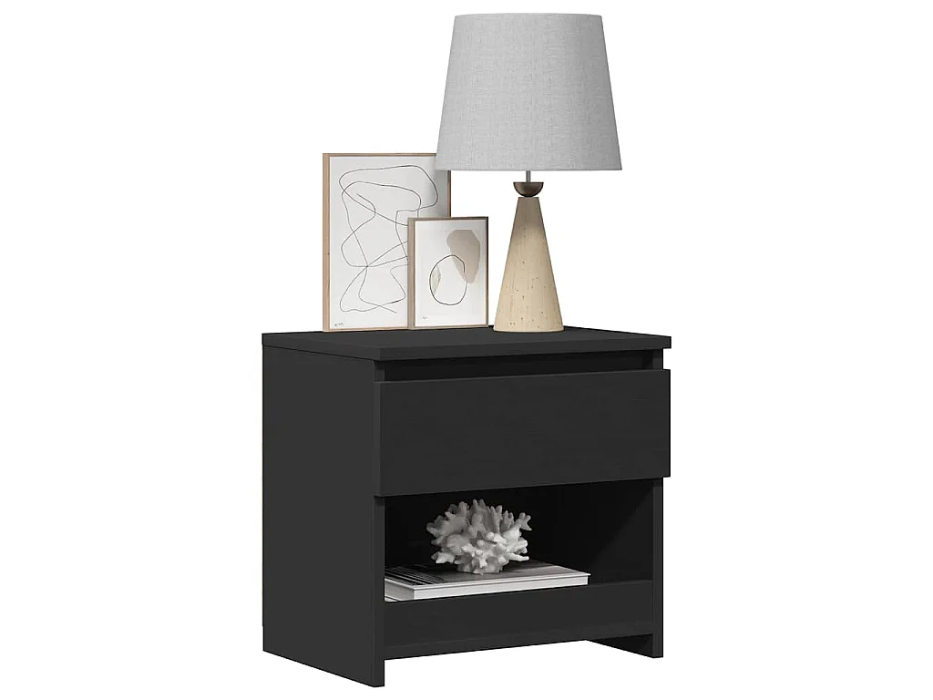 Table de chevet Noir 40x30x39 cm Aggloméré
