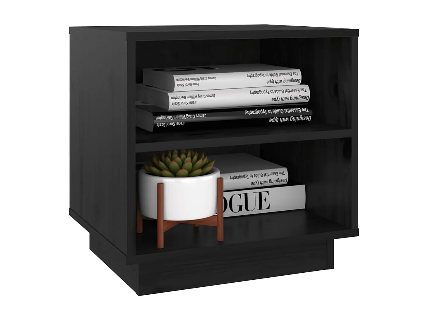 Mesas de cabeceira 2 pcs 40x34x40 cm pinho maciço preto