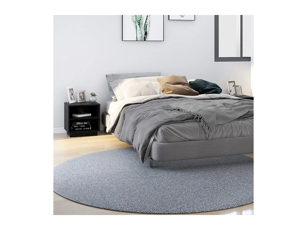 Comodini Neri 2 pz 40x34x40 cm in Legno Massello di Pino