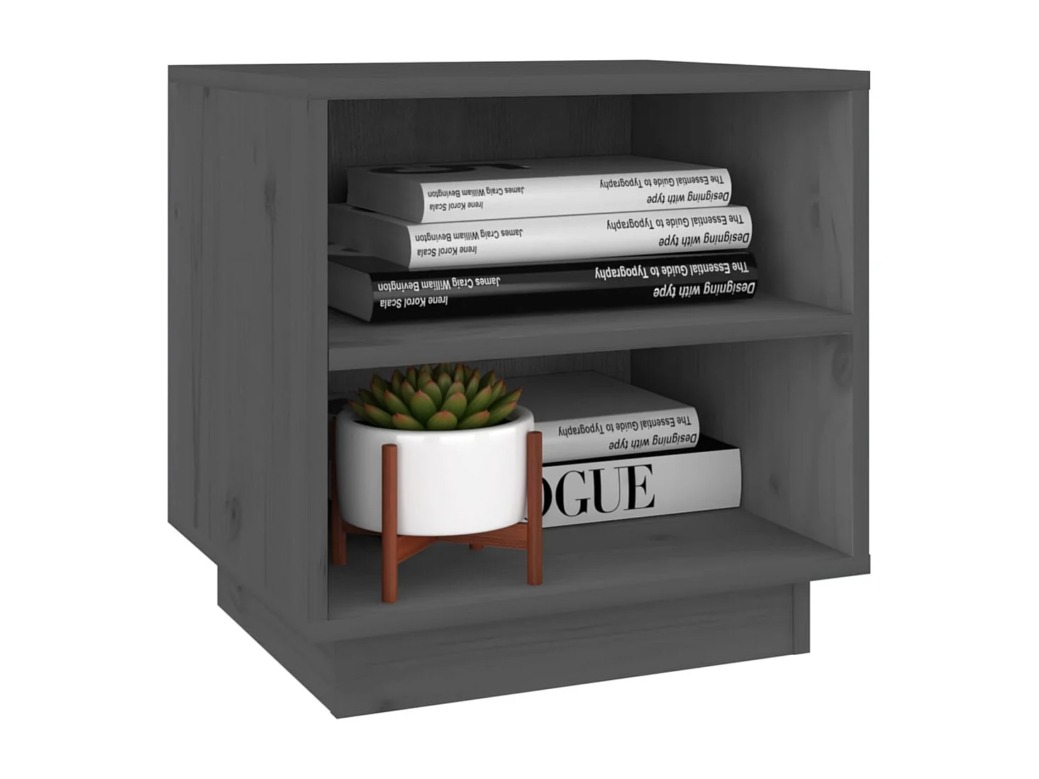 Tables de chevet 2 pcs Gris 40x34x40 cm Bois de pin solide