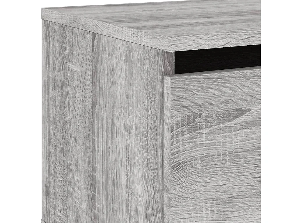 Table de chevet murale avec lumières LED sonoma gris