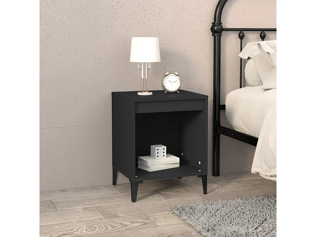 Table de chevet Noir 40x35x50 cm