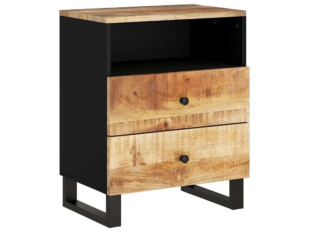 Nachttisch 50x33x62 cm Massivholz Mango & Holzwerkstoff