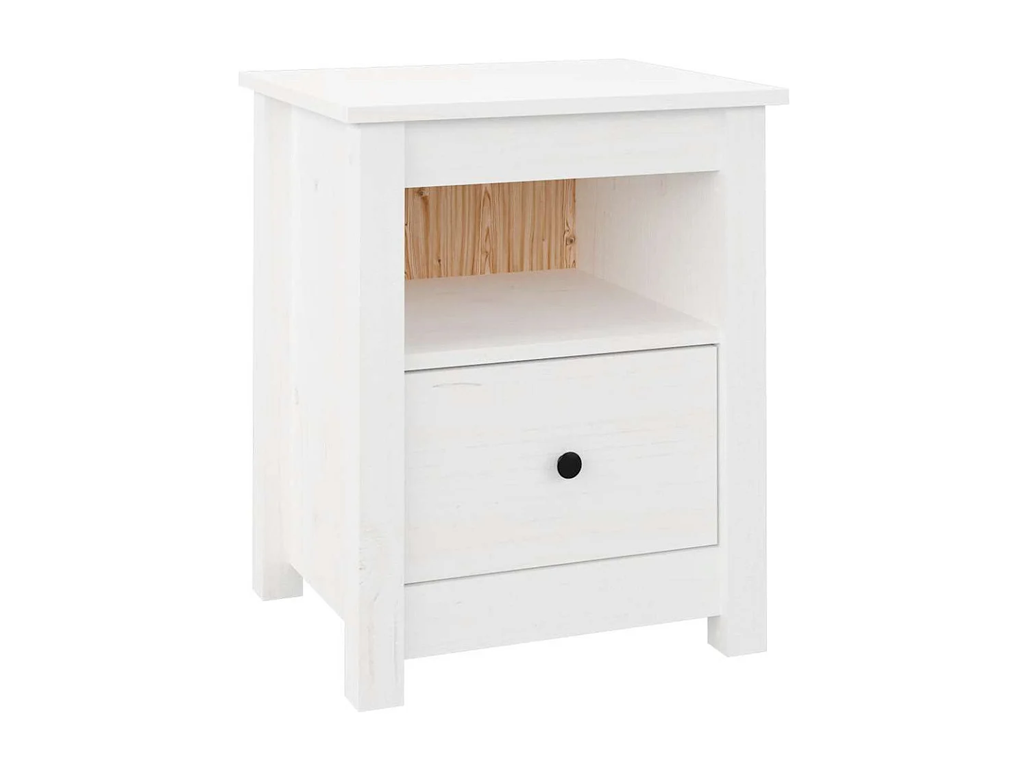 Table de chevet Blanc 40x35x49 cm Bois de pin massif