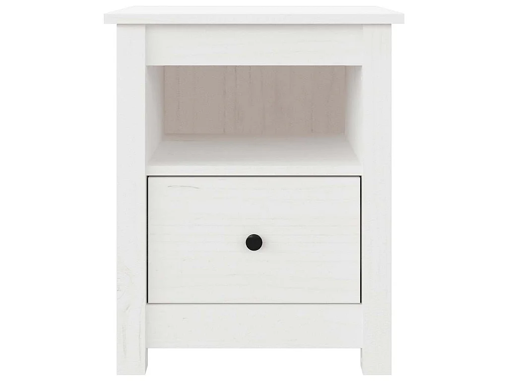 Table de chevet Blanc 40x35x49 cm Bois de pin massif