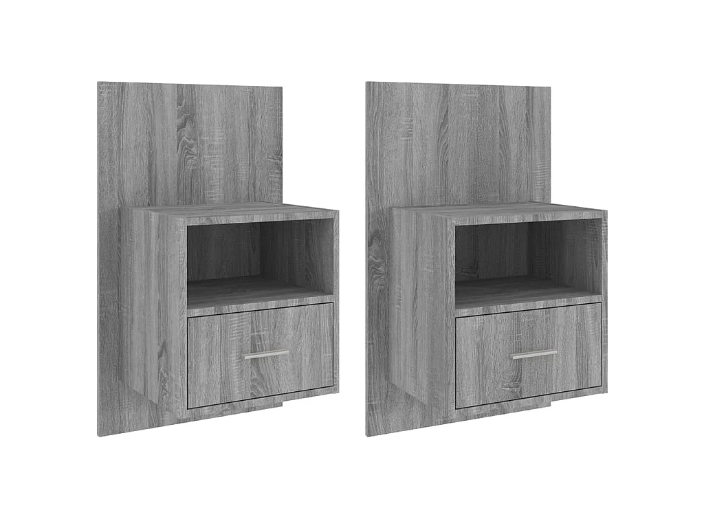Wand-Nachttische 2 Stk. Grau Sonoma
