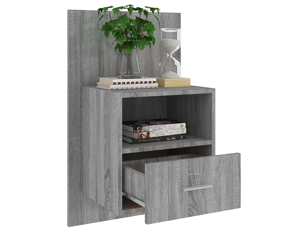 Wand-Nachttische 2 Stk. Grau Sonoma