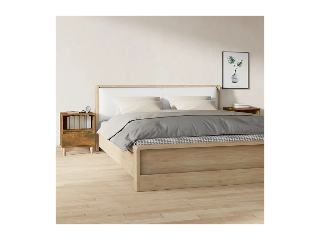 Comodini 2pz Rovere Fumo 40x35x50 cm
