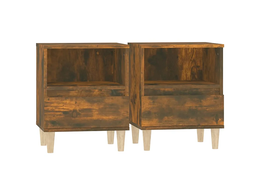 Tables de chevet 2 pcs Chêne fumé 40x35x50 cm