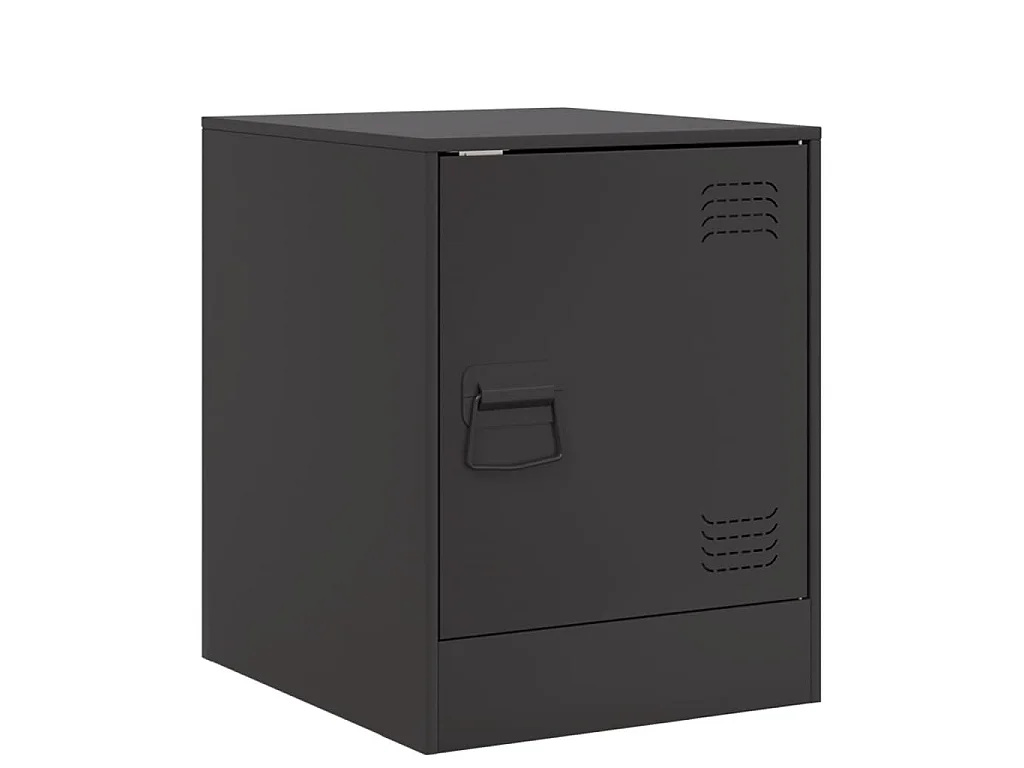 Comodino Nero 34,5x39x44 cm in Acciaio