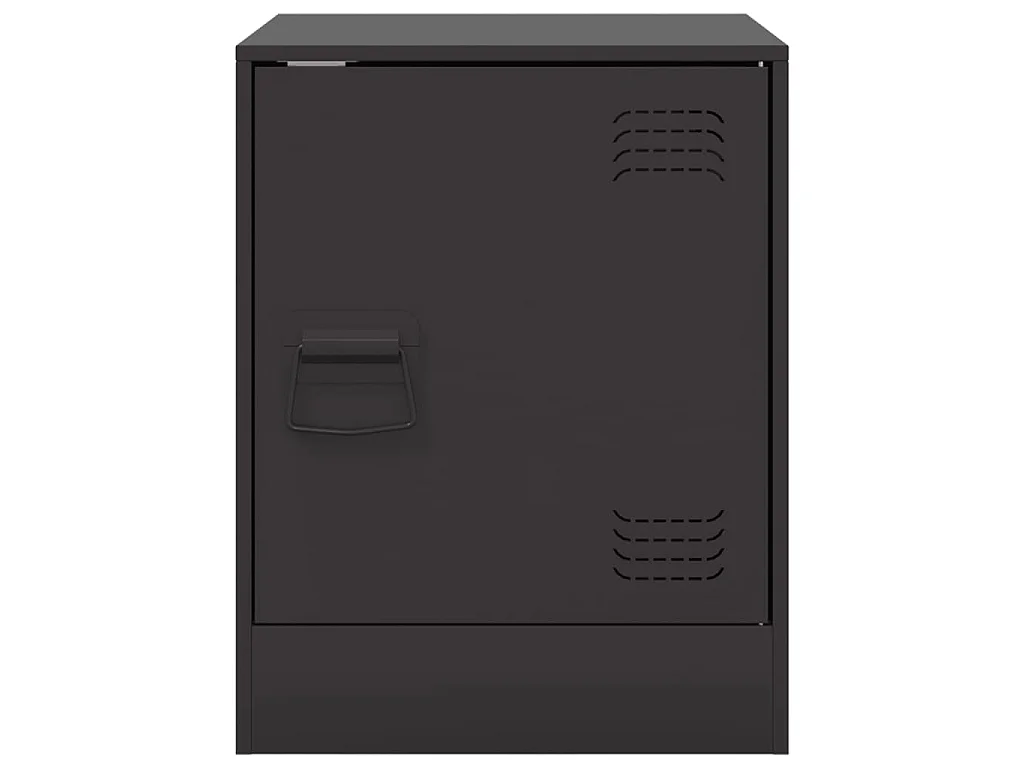 Comodino Nero 34,5x39x44 cm in Acciaio