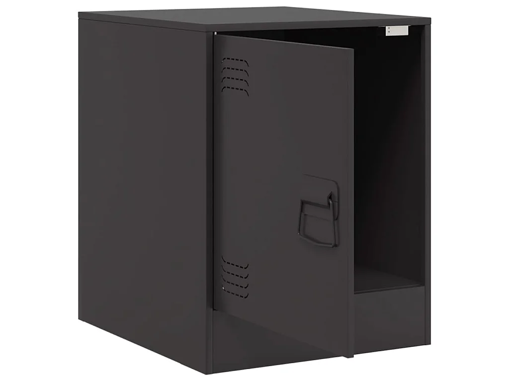 Comodino Nero 34,5x39x44 cm in Acciaio