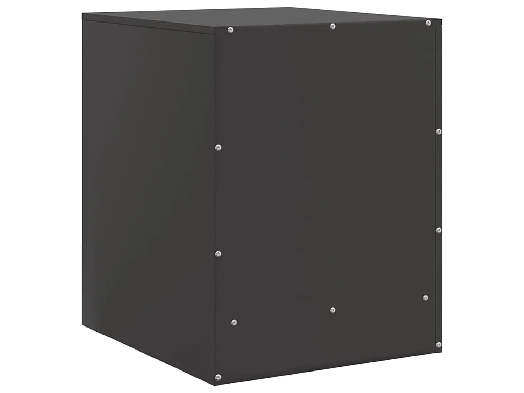 Comodino Nero 34,5x39x44 cm in Acciaio