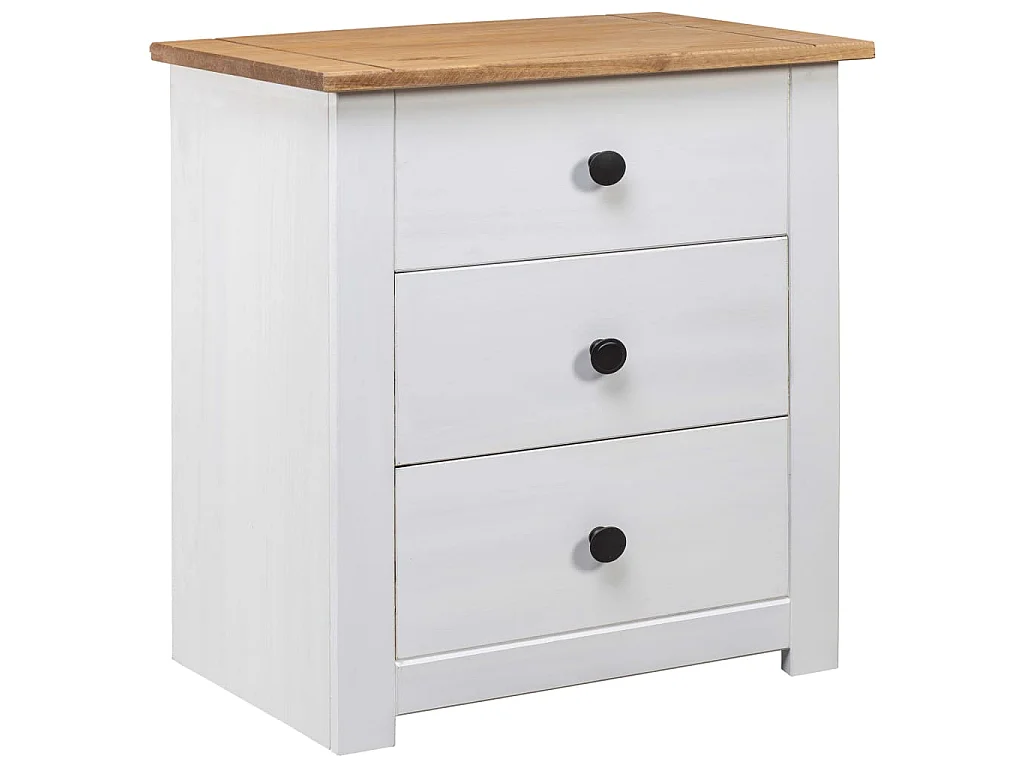 Mesa de cabeceira 46x40x57 cm madeira de pinho panama branco