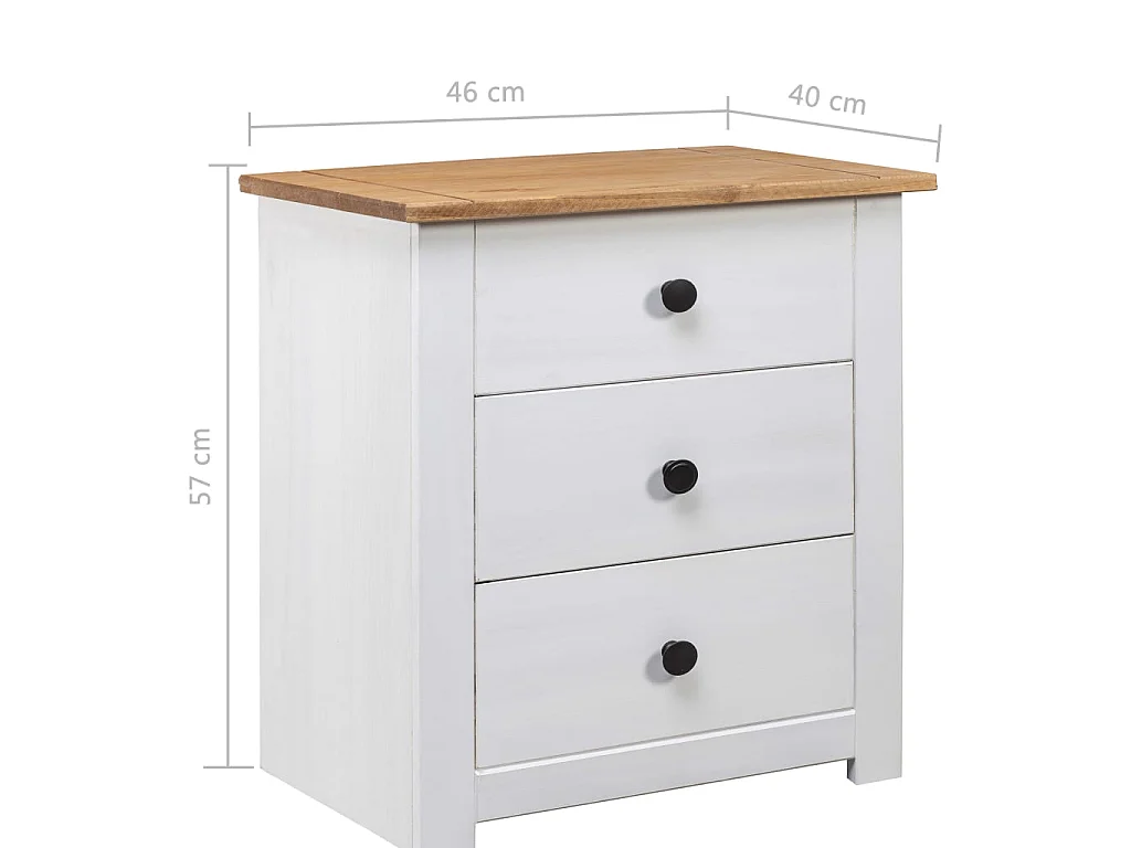 Mesa de cabeceira 46x40x57 cm madeira de pinho panama branco