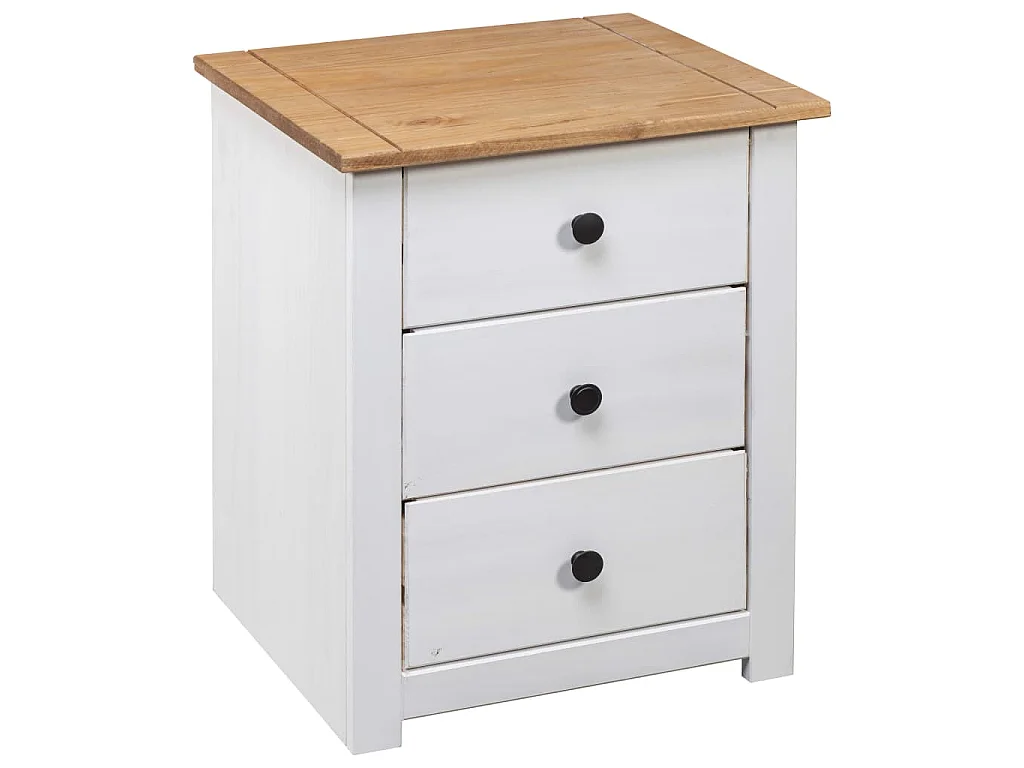 Mesa de cabeceira 46x40x57 cm madeira de pinho panama branco