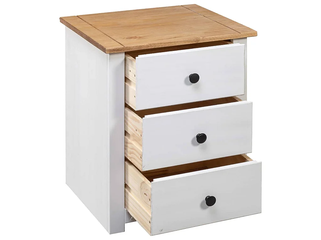 Mesa de cabeceira 46x40x57 cm madeira de pinho panama branco