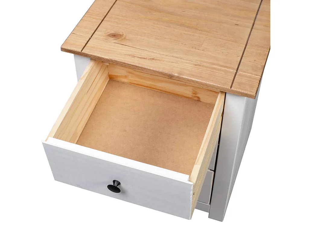 Mesa de cabeceira 46x40x57 cm madeira de pinho panama branco
