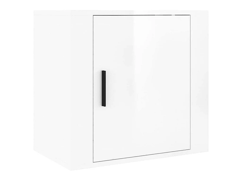 Tables de chevet murales 2 pcs Blanc brillant 50x30x47 cm