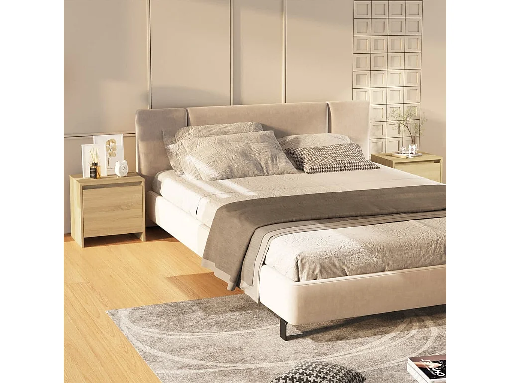 Comodini 2 pz Rovere Sonoma 45x34x44,5 cm in Truciolato