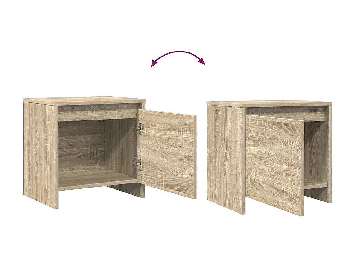 Comodini 2 pz Rovere Sonoma 45x34x44,5 cm in Truciolato