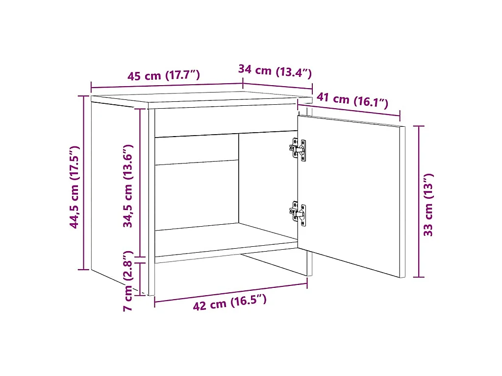 Nachttische 2 Stk. Sonoma-Eiche 45x34x44,5 cm Holzwerkstoff