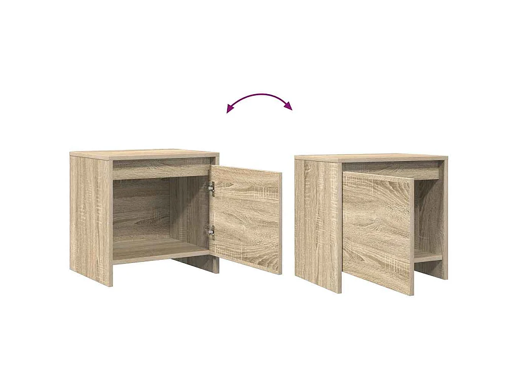 Nachttische 2 Stk. Sonoma-Eiche 45x34x44,5 cm Holzwerkstoff