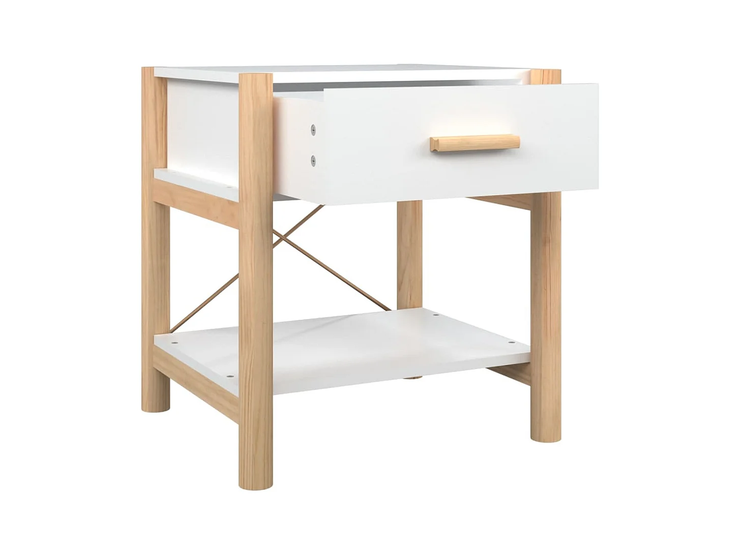 Tables de chevet 2 pcs Blanc 42x38x45 cm Bois d’ingénierie