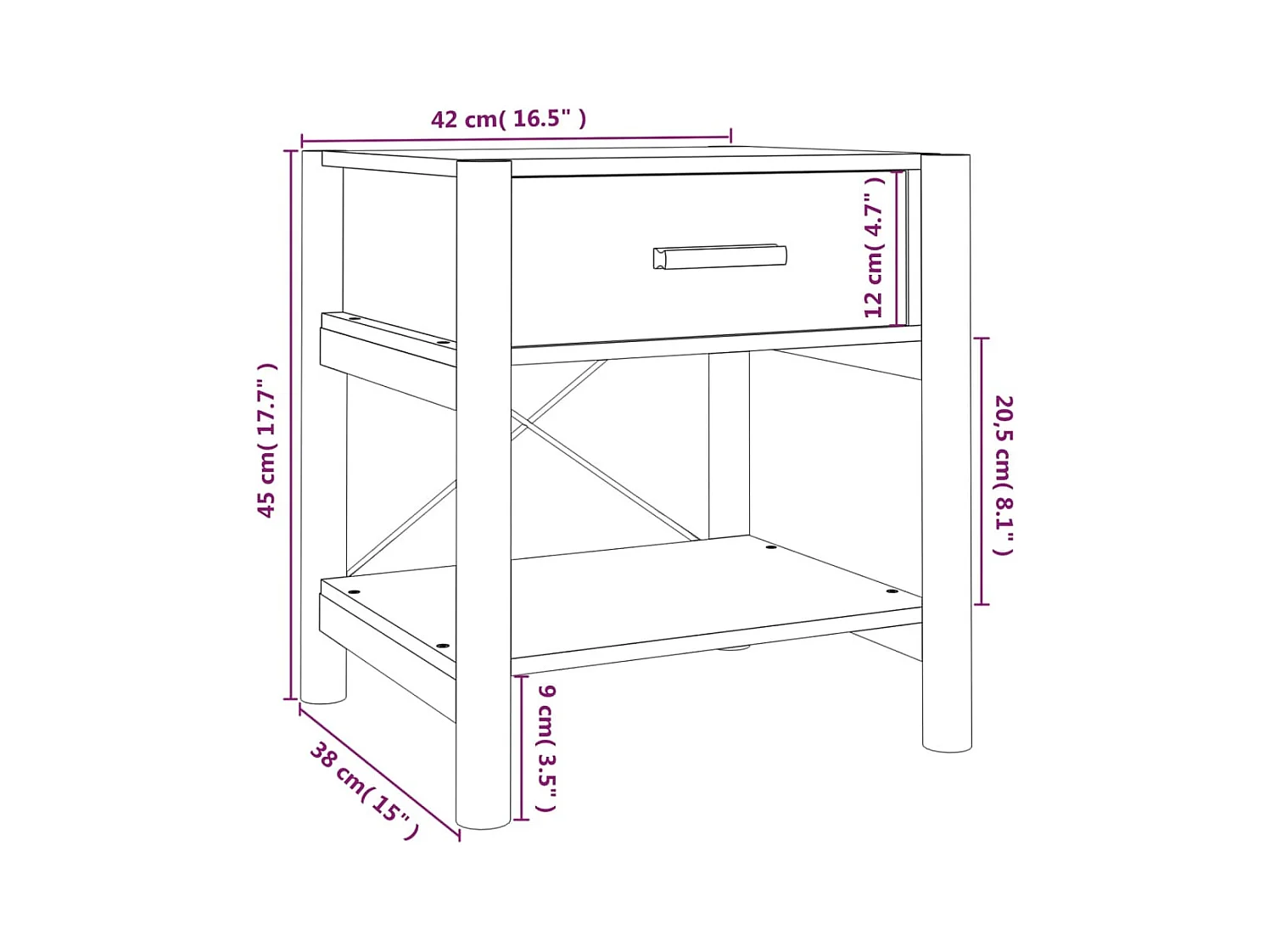 Tables de chevet 2 pcs Blanc 42x38x45 cm Bois d’ingénierie