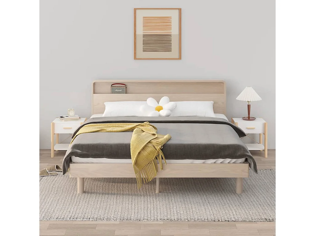 Nachtkastjes 2 st 42x38x45 cm bewerkt hout wit