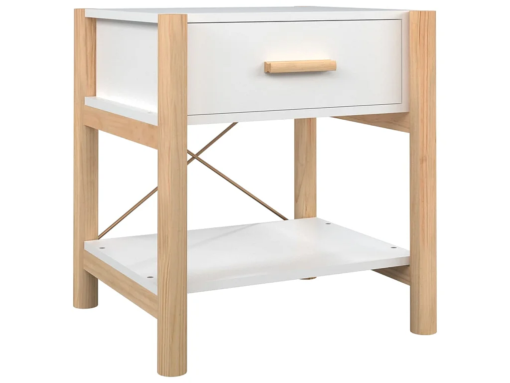 Nachtkastjes 2 st 42x38x45 cm bewerkt hout wit