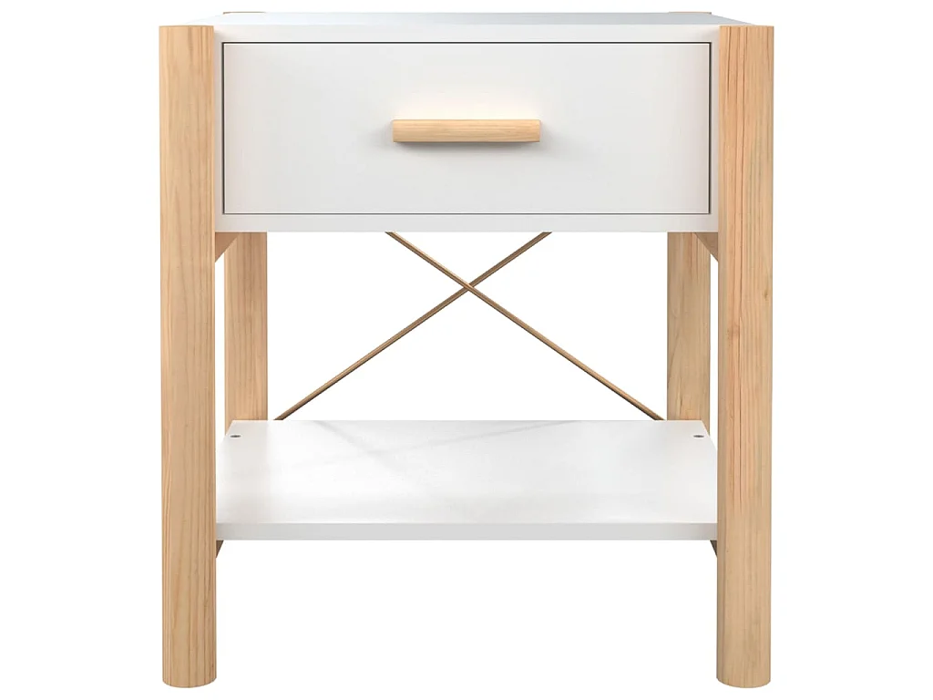 Nachtkastjes 2 st 42x38x45 cm bewerkt hout wit